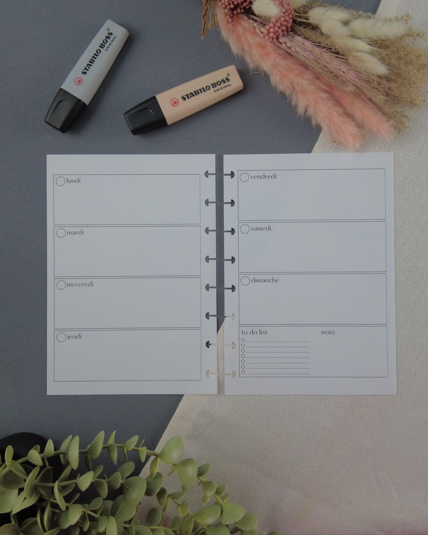 semainier2Frectangle-agendarechargeable-agendaperpertuel-agendasemainier-lapapeteriedemarie