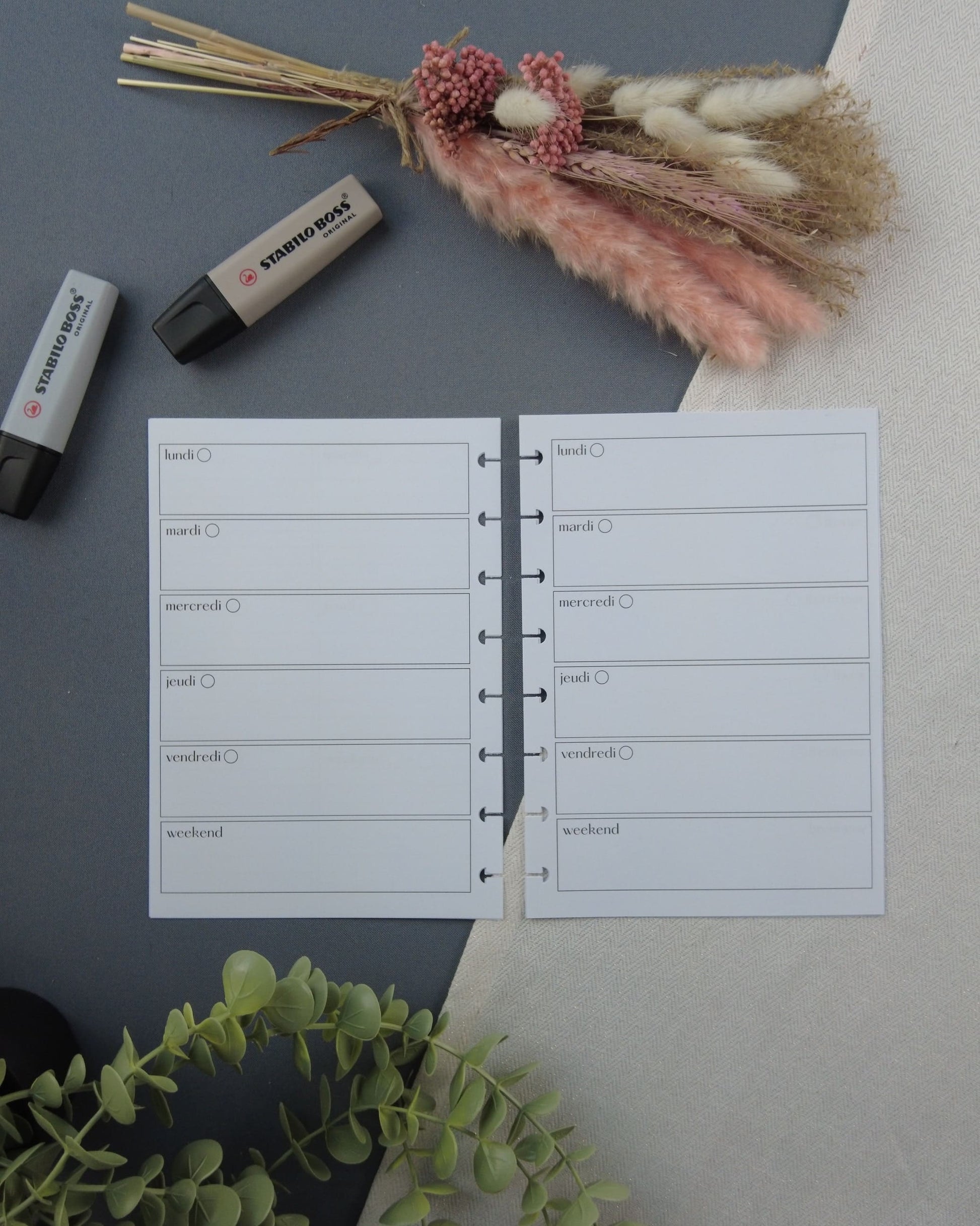 semainierrectangle-agendarechargeable-agendaperpertuel-agendasemainier-lapapeteriedemarie